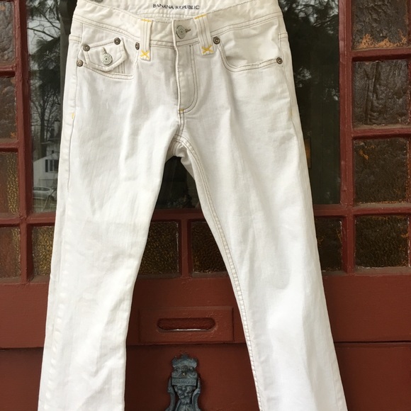 Banana Republic White Stretch Jeans- size 4- New! - Picture 1 of 7